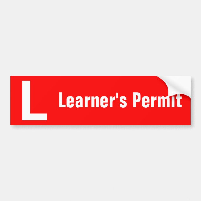 Canada learner's permit new driver red bumper sticker (Front)