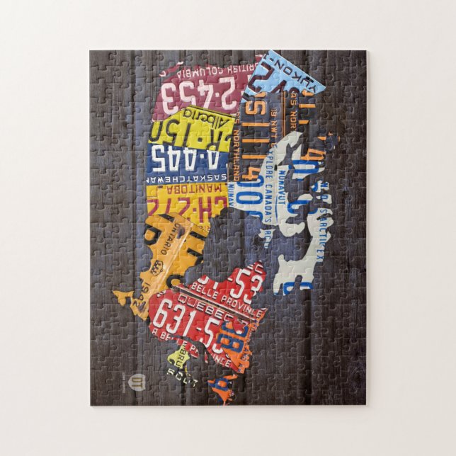 Canada License Plate Map Puzzle (Vertical)