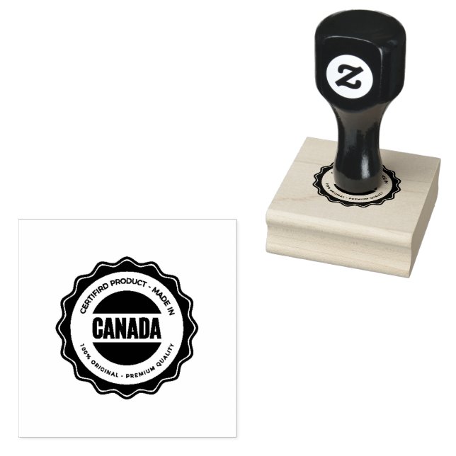 Canada Logo Printed Made in Premium Quality Ink  Rubber Stamp (Stamped)