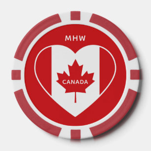 Canada Love Custom monogram poker chips