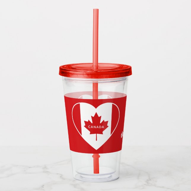 Canada Love custom name tumblers (Front)