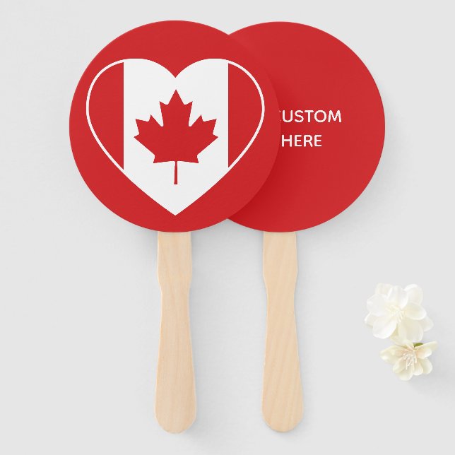 Canada Love custom text hand fans (Front and Back)