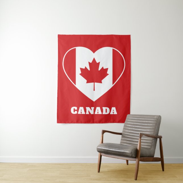 Canada Love custom text tapestry (In Situ)