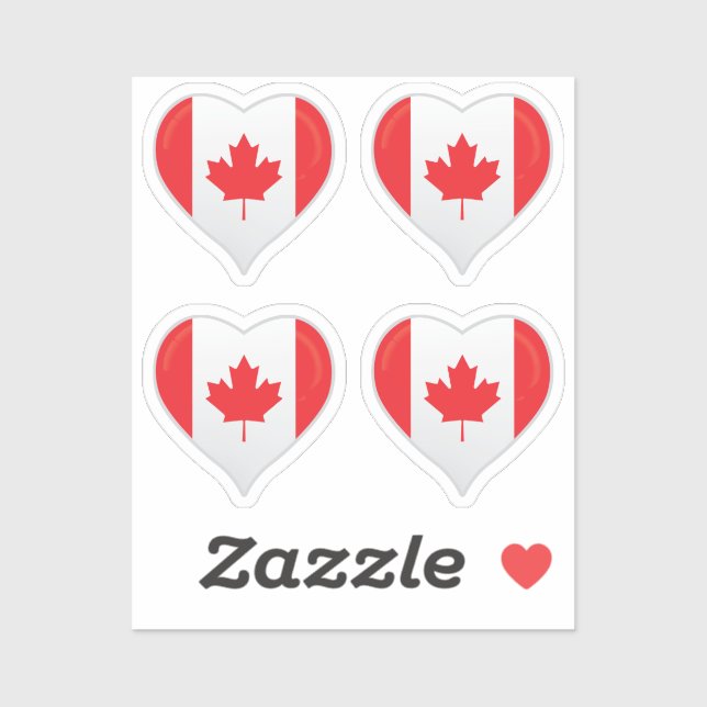 Canada love flag pride heart sticker (Sheet)