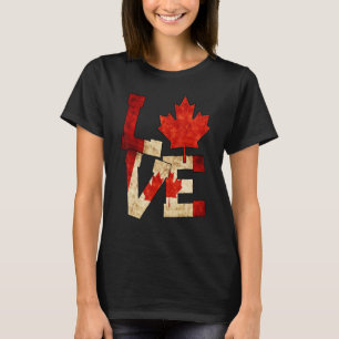 Canada Love Maple Leaf  Patriotic Canadian Flag T-Shirt