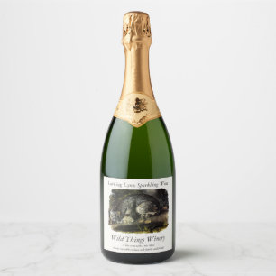Canada Lynx (Lynx Canadensis) (Canadian Lynx) Sparkling Wine Label