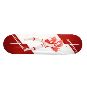 Canada Manga Anime girl dressed in Flag Skateboard