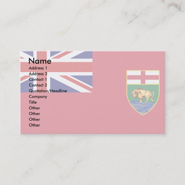 Canada Manitoba Flag Business Card (Front)