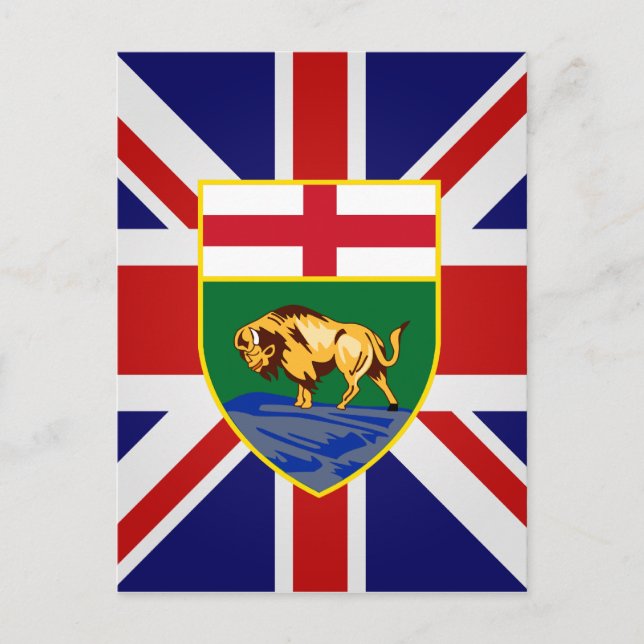 Canada Manitoba High quality Flag Postcard (Front)