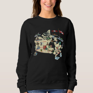 Canada map major cities Tourist Destinations attra Sweatshirt