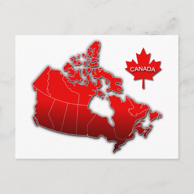 CANADA MAP POSTCARD (Front)