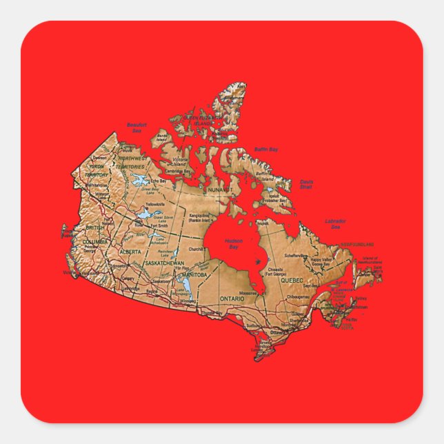 Canada Map Sticker (Front)