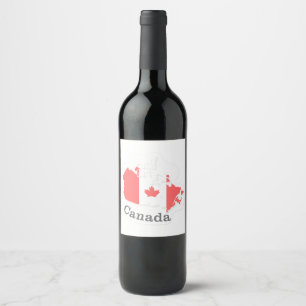 Canada Map Wine Label – Canadian Flag Bottle Stick