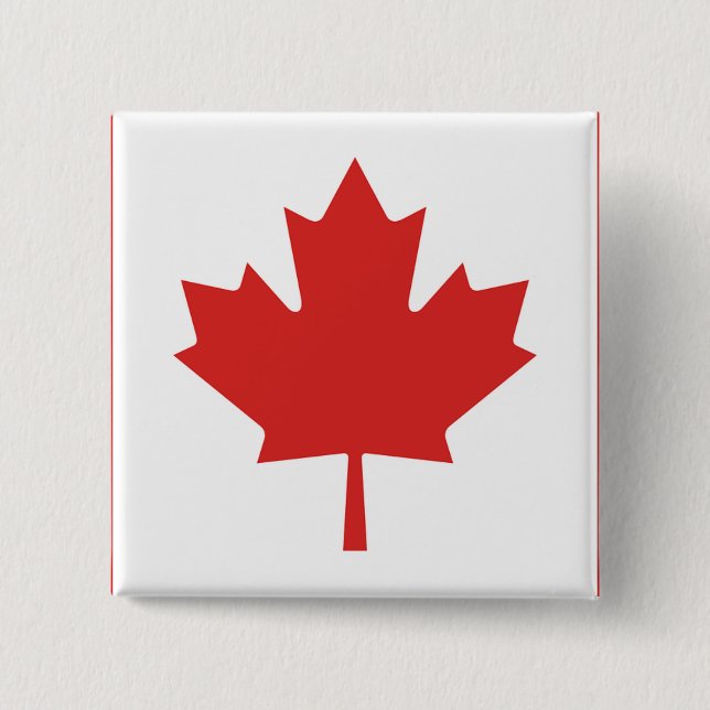 Canada Maple Leaf  15 Cm Square Badge (Front)