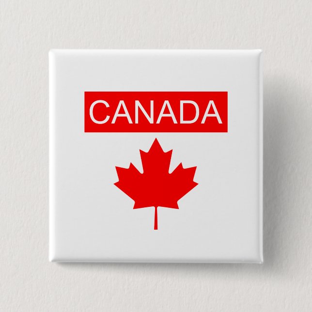Canada Maple Leaf  15 Cm Square Badge (Front)