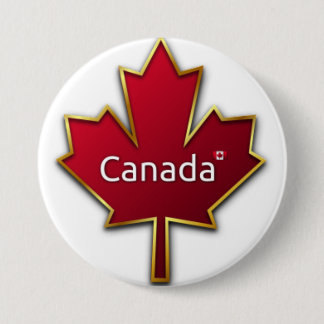 Canada Maple Leaf 7.5 Cm Round Badge