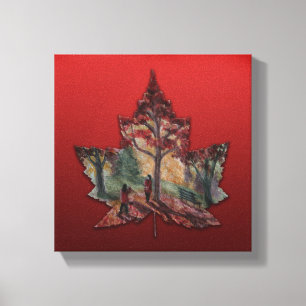 Canada Maple Leaf Art Prints - Canvas