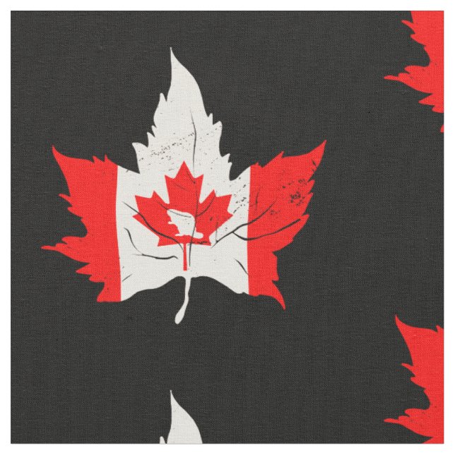 canada maple leaf beaver canadian fabric (Close Up)