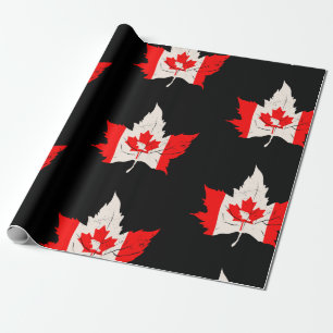 canada maple leaf beaver canadian wrapping paper