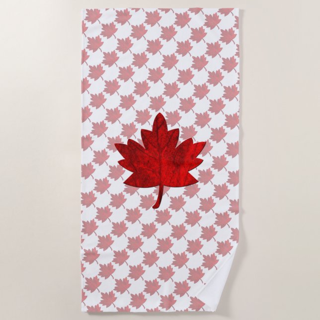 Canada-Maple Leaf by Shirley Taylor Beach Towel (Front)