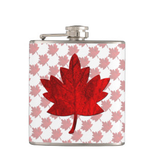 Canada-Maple Leaf by Shirley Taylor Hip Flask
