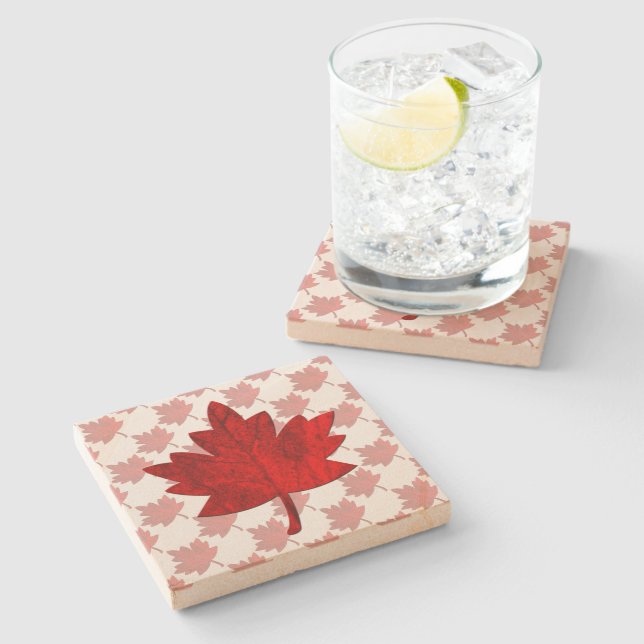 Canada-Maple Leaf by Shirley Taylor Stone Coaster (Side)