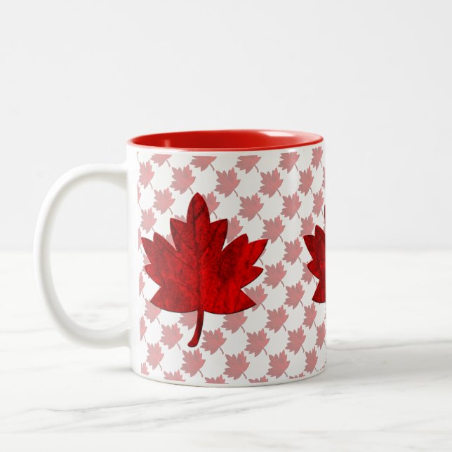 Canada-Maple Leaf by Shirley Taylor Two-Tone Coffee Mug (Left)