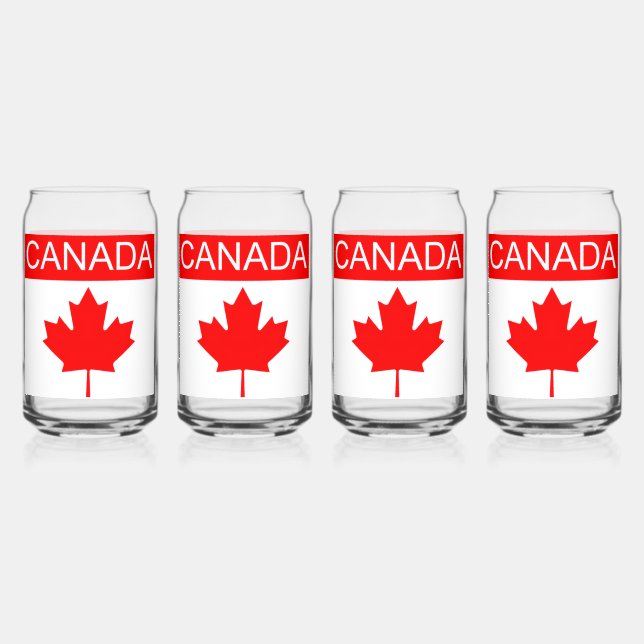 Canada Maple Leaf Can Glass (Front)