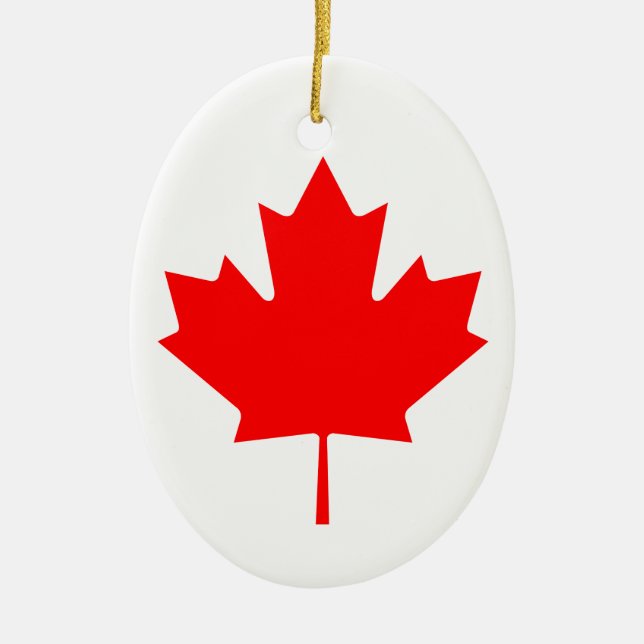 Canada Maple Leaf Ceramic Ornament (Front)