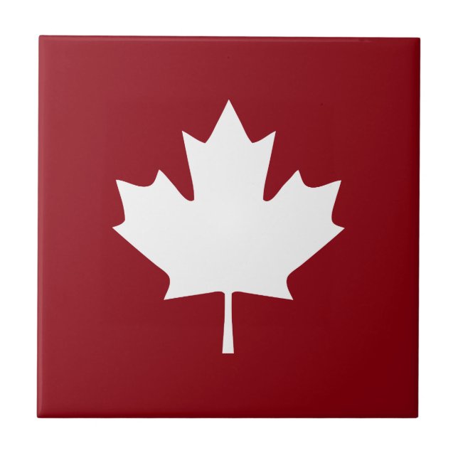 Canada Maple Leaf Ceramic Tile - Reverse Colours (Front)