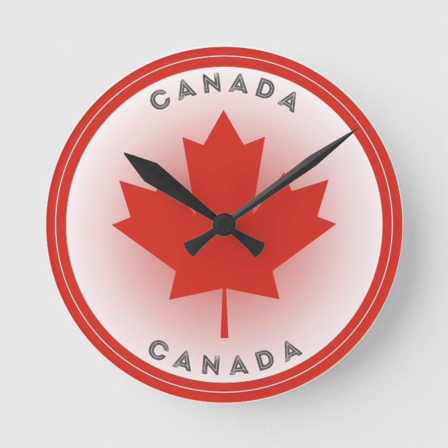 Canada Maple Leaf Circle Shape Round Clock (Front)