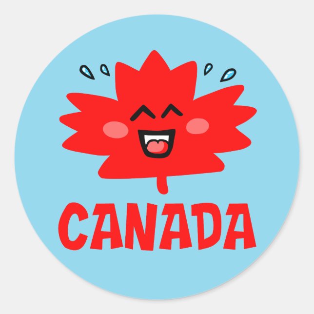 Canada Maple Leaf Classic Round Sticker (Front)