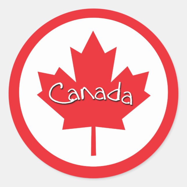 Canada Maple Leaf Classic Round Sticker (Front)