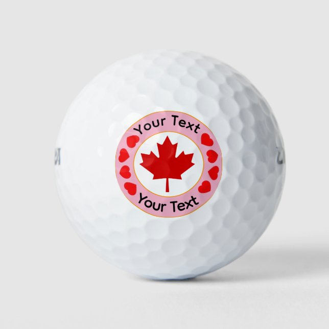 Canada Maple Leaf Customised Message Golf Balls (Front)