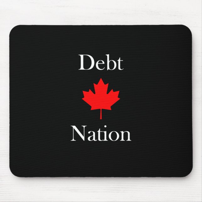 Canada Maple Leaf Debt Nation Dark Colour Mouse Pad (Front)