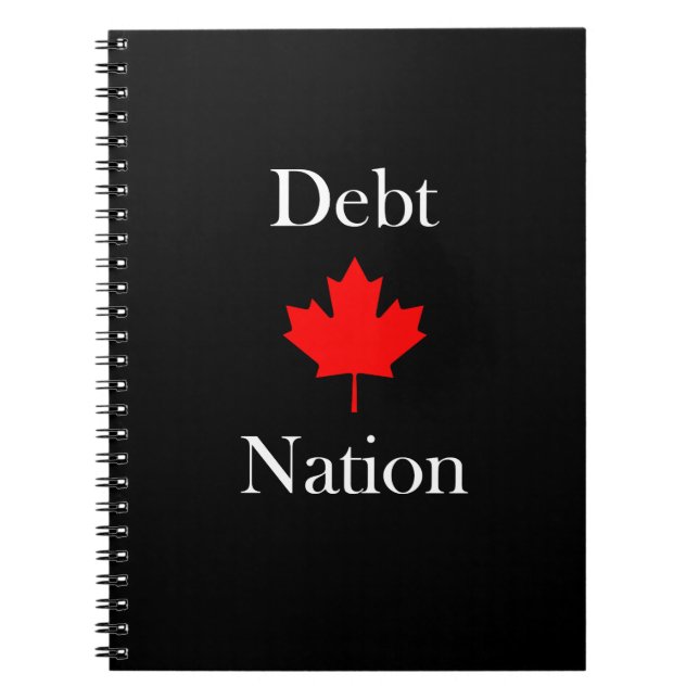 Canada Maple Leaf Debt Nation Dark Colour Notebook (Front)