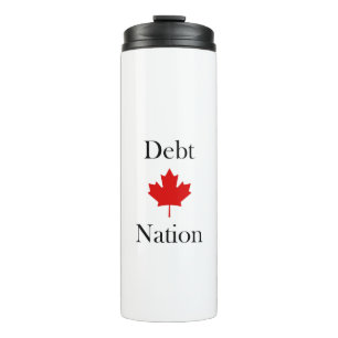 Canada Maple Leaf Debt Nation Light-Color Thermal Tumbler