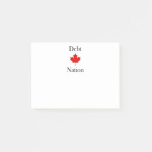 Canada Maple Leaf Debt Nation Light-Colour Post-it Notes