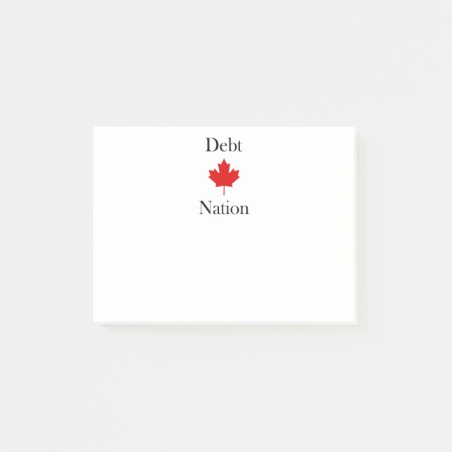 Canada Maple Leaf Debt Nation Light-Colour Post-it Notes (Front)