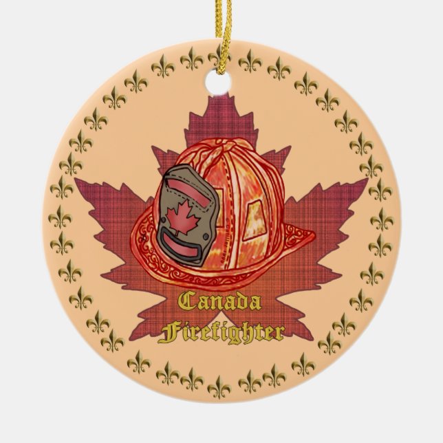 Canada Maple Leaf Firefighter Ornament (Front)