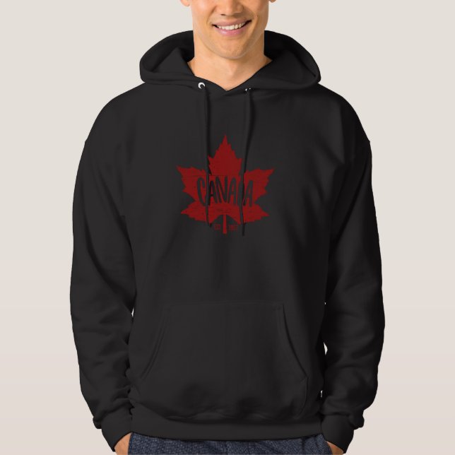 Canada Maple Leaf Flag Canadian Hoodie (Front)