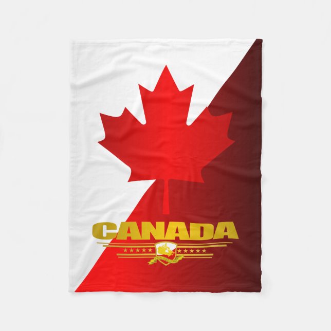 Canada Maple Leaf Fleece Blanket (Front)