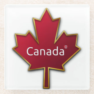 Canada Maple Leaf Glass Coaster