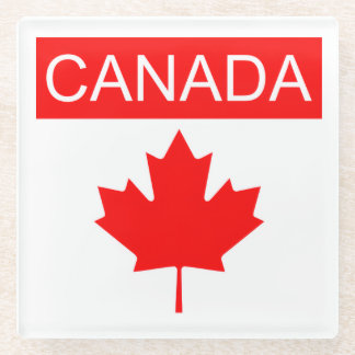 Canada Maple Leaf  Glass Coaster