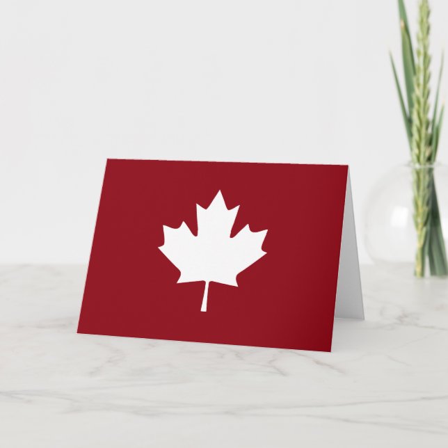 Canada Maple Leaf Greeting Card - Blank Inside (Front)