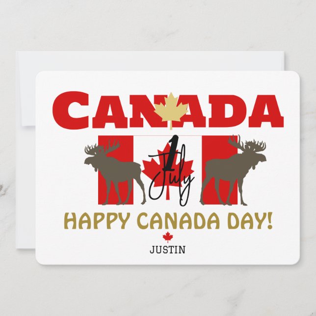 Canada Maple Leaf, Happy canada day, 1st of July Holiday Card (Front)
