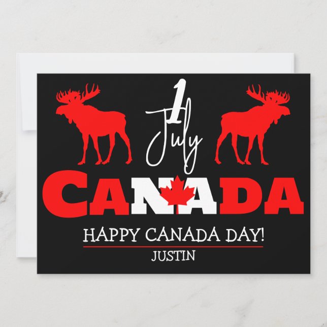 Canada Maple Leaf, Happy canada day, 1st of July Holiday Card (Front)