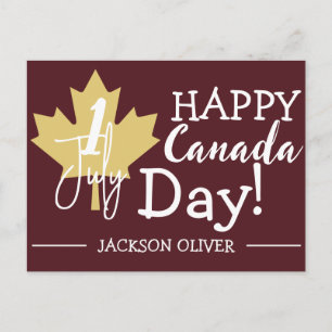 Canada Maple Leaf, Happy canada day, 1st of July Holiday Postcard