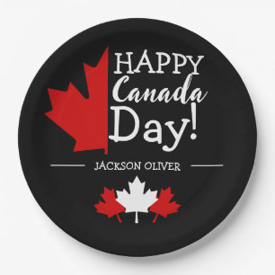 Canada Maple Leaf, Happy canada day, 1st of July Paper Plate