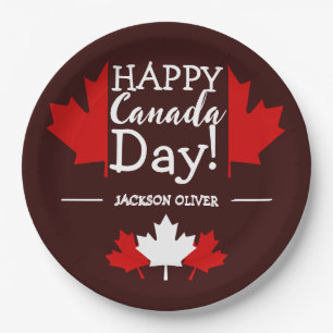 Canada Maple Leaf, Happy canada day, 1st of July Paper Plate